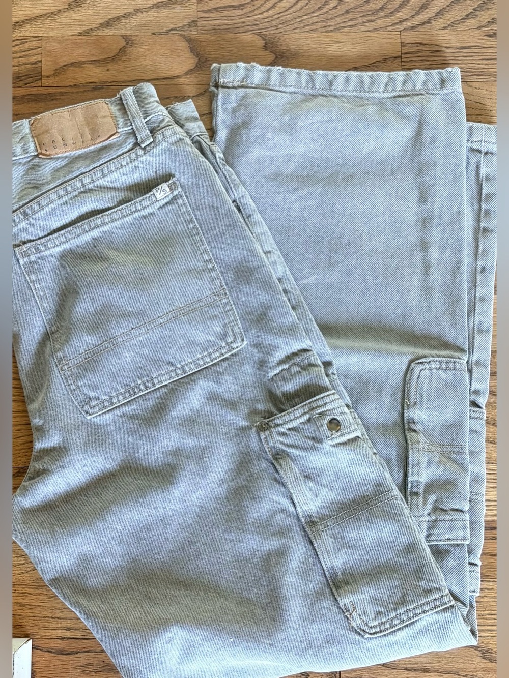 PACSUN Dylan Baggy Light Gray Jeans